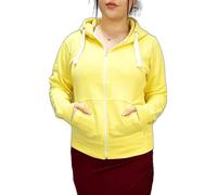 LUXE DIVA ® Ladies Plain Colour Hoodie Womens Fleece Hooded Top Zip Zipper Hoodie Sweatshirt Available in 22 Colours Plus Sizes Small-XXXXXL Lemon
