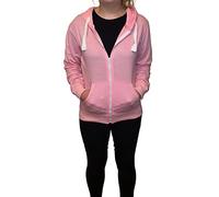 LUXE DIVA ® Ladies Plain Colour Hoodie Womens Fleece Hooded Top Zip Zipper Hoodie Sweatshirt Available in 22 Colours Plus Sizes Small-XXXXXL Baby Pink