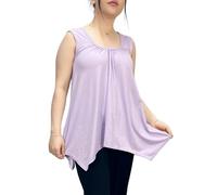 LUXE DIVA Ladies Summer Tops Womens Tops Vest Tops Women UK Womens Tunic Tops Ladies Tops Sleeveless Blouse Plus Size Swing Flared Tops Ladies Long Tops Size 8-26 Lilac