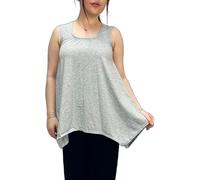 LUXE DIVA Ladies Summer Tops Womens Tops Vest Tops Women UK Womens Tunic Tops Ladies Tops Sleeveless Blouse Plus Size Swing Flared Tops Ladies Long Tops Size 8-26 Light Grey