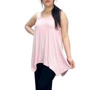 LUXE DIVA Ladies Summer Tops Womens Tops Vest Tops Women UK Womens Tunic Tops Ladies Tops Sleeveless Blouse Plus Size Swing Flared Tops Ladies Long Tops Size 8-26 Baby Pink