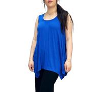 LUXE DIVA Ladies Summer Tops Womens Tops Vest Tops Women UK Womens Tunic Tops Ladies Tops Sleeveless Blouse Plus Size Swing Flared Tops Ladies Long Tops Size 8-26 Royal Blue