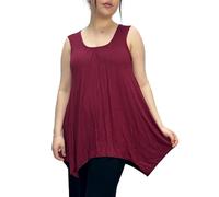 LUXE DIVA Ladies Summer Tops Womens Tops Vest Tops Women UK Womens Tunic Tops Ladies Tops Sleeveless Blouse Plus Size Swing Flared Tops Ladies Long Tops Size 8-26 Wine