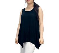 LUXE DIVA Ladies Summer Tops Womens Tops Vest Tops Women UK Womens Tunic Tops Ladies Tops Sleeveless Blouse Plus Size Swing Flared Tops Ladies Long Tops Size 8-26 Black