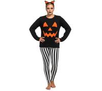 LUXE DIVA Ladies Women's Knitted Long Sleeve Pumpkin Halloween Jumper Top Sweater
