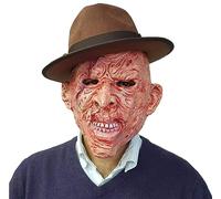 LUXE DIVA Men's Halloween Costume Red Green Stripe Knitted Jumper Explore Hat Scary Mask & Claw Hand Glove Halloween Cosplay Horror Fancy Dress Costume Suit Sweater+Top+Hat+Mask+Glove For Adult