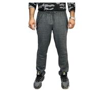 LUXE DIVA Men's Trouser Elasticated Joggers Cuffed Sweatpants Zip Pockets Gym Sports Casual Trousers Active Fleece Jogger Sweatpants Zip Pockets (UK, Alpha, 3XL, Plus, Regular, Open Hem - Charcoal)