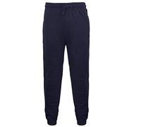 LUXE DIVA Men's Trouser Elasticated Joggers Cuffed Sweatpants Zip Pockets Gym Sports Casual Trousers Active Fleece Jogger Sweatpants Zip Pockets S-XXL (UK, Alpha, S, Regular, Regular, Navy)