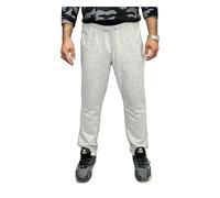 LUXE DIVA Men's Trouser Elasticated Joggers Cuffed Sweatpants Zip Pockets Gym Sports Casual Trousers Active Fleece Jogger Sweatpants Zip Pockets (UK, Alpha, 5XL, Plus, Regular, Open Hem - Grey)