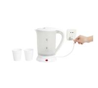 LUXE DIVA® New 0.5LITRE Dual Voltage Small Electric Travel Kettle in White Colour + 2 Cups