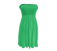LUXE DIVA New Womens Ladies Sheering Top Strapless Bandeau Dress Top Jersey Ladies Plus Size Boobtube Top Dress UK 8-22 Jade Green