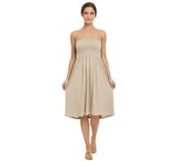 LUXE DIVA New Womens Ladies Sheering Strapless Bandeau Dress Jersey Ladies Plus Size Boobtube Top Dress UK 8-22