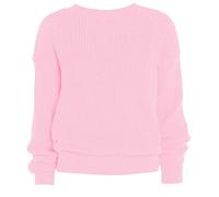 LUXE DIVA Oversized New Ladies Womens Chunky Baggy Jumper Knitted Sweater Thick Top S-3XL 8-26 Baby Pink