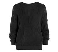 LUXE DIVA Oversized New Ladies Womens Chunky Baggy Jumper Knitted Sweater Thick Top S-3XL 8-26 Black