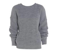 LUXE DIVA Oversized New Ladies Womens Chunky Baggy Jumper Knitted Sweater Thick Top S-3XL 8-26 Grey