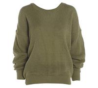 LUXE DIVA Oversized New Ladies Womens Chunky Baggy Jumper Knitted Sweater Thick Top S-3XL 8-26 Khaki
