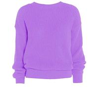 LUXE DIVA Oversized New Ladies Womens Chunky Baggy Jumper Knitted Sweater Thick Top S-3XL 8-26 Lilac
