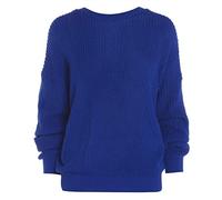LUXE DIVA Oversized New Ladies Womens Chunky Baggy Jumper Knitted Sweater Thick Top S-3XL 8-26 Royal Blue
