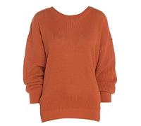 LUXE DIVA Oversized New Ladies Womens Chunky Baggy Jumper Knitted Sweater Thick Top S-3XL 8-26 Rust
