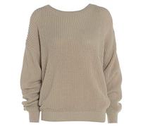 LUXE DIVA Oversized New Ladies Womens Chunky Baggy Jumper Knitted Sweater Thick Top S-3XL 8-26 Stone
