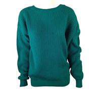 LUXE DIVA Oversized New Ladies Womens Chunky Baggy Jumper Knitted Sweater Thick Top S-3XL 8-26 Teal