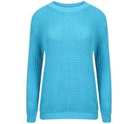 LUXE DIVA Oversized New Ladies Womens Chunky Baggy Jumper Knitted Sweater Thick Top S-3XL 8-26 Turquoise