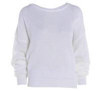 LUXE DIVA Oversized New Ladies Womens Chunky Baggy Jumper Knitted Sweater Thick Top S-3XL 8-26 White