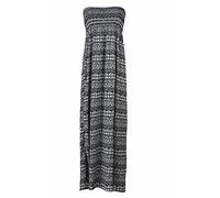 LUXE DIVA Plus Size Womens Printed Bandeau Strapless Shirred Ladies Long Maxi Dress