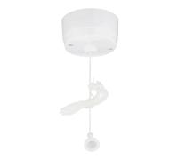 LUXE DIVA White Ceiling Pull Cord Switch - 6A 1-Way & 2-Way Light Switch, Bathroom/Toilet Round Ceiling Mounted Switch with Long String Pullcord Switched (White, Pull Cord)