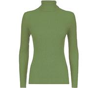 LUXE DIVA Women Ladies Ribbed Stretch Polo Turtle Neck Rib Top Jumper UK Size S/M-XXXL Khaki