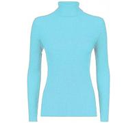 LUXE DIVA Women Ladies Ribbed Stretch Polo Turtle Neck Rib Top Jumper UK Size S/M-XXXL Mint