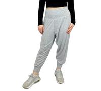 LUXE DIVA Women’s Harem Trousers - Soft Stretch Full Length Yoga Pants - Elasticated Waist Casual Baggy Lounge Joggers - Plus Size Ladies Trousers UK 8-26 Silver Grey