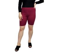 LUXE DIVA Womens Cycling Over-Knee Shorts Dancing Super Stretch Ladies Dancing Walking Running Gym Biker Active Casual Sports Yoga Pants Wine