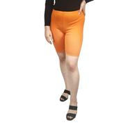 LUXE DIVA Womens Cycling Over-Knee Shorts Dancing Super Stretch Ladies Dancing Walking Running Gym Biker Active Casual Sports Yoga Pants Orange