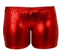 LUXE DIVA Womens Metallic Wet Look Hot Pants Womens Red Blue Shiny Halloween Summer Fancy Party Disco Wet Look Shorts
