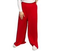 LUXE DIVA Women's Palazzo Trousers - Wide Leg Flared Pants | Stretchy Elastic Waist | Plus Size 8-26 | Lightweight Comfortable Lounge & Summer Wear Soft