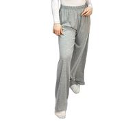 LUXE DIVA Women's Palazzo Trousers - Wide Leg Flared Pants | Stretchy Elastic Waist | Plus Size 8-26 | Lightweight Comfortable Lounge & Summer Wear Soft Grey