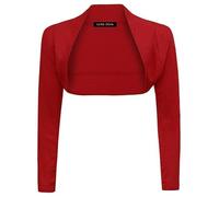 LUXE DIVA Womens Plain Long Sleeve Bolero Shrug Crop Top - Ladies Cropped Cardigan Knitted Shrug Top for Casual, Party or Evening, Wear UK Sizes 8-26 Wine