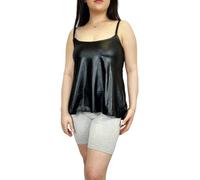 LUXE DIVA Womens Plain Sleeveless Round Scoop Neckline Stretch Slim Straps Strappy Flared Swing Camisole T-Shirt Vest Top UK Size 8-26