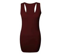 LUXE DIVA Women's Racerback Vest - Longline Muscle Tank Top |Gym & Sports Wear Breathable Workout Top Slim Fit Bodycon Design Girls Summer Sizes 8-26 Wine