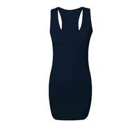 LUXE DIVA Women's Racerback Vest - Longline Muscle Tank Top |Gym & Sports Wear Breathable Workout Top Slim Fit Bodycon Design Girls Summer Sizes 8-26 Navy