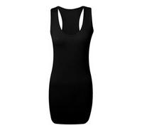 LUXE DIVA Women's Racerback Vest - Longline Muscle Tank Top |Gym & Sports Wear Breathable Workout Top Slim Fit Bodycon Design Girls Summer Sizes 8-26 Black