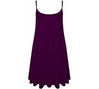 LUXE DIVA Women's Strappy Mini Dress - Sleeveless Flared Swing Vest Top | Printed/Plain Girls Cami Dress | Plus Size 8-26 | Summer Beach & Party Wear Purple
