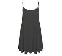 LUXE DIVA Women's Strappy Mini Dress - Sleeveless Flared Swing Vest Top | Printed/Plain Girls Cami Dress | Plus Size 8-26 | Summer Beach & Party Wear Charcoal
