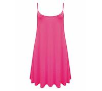 LUXE DIVA Women's Strappy Mini Dress - Sleeveless Flared Swing Vest Top | Printed/Plain Girls Cami Dress | Plus Size 8-26 | Summer Beach & Party Wear Cerise