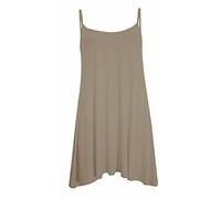 LUXE DIVA Women's Strappy Mini Dress - Sleeveless Flared Swing Vest Top | Printed/Plain Girls Cami Dress | Plus Size 8-26 | Summer Beach & Party Wear Mocha