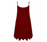 LUXE DIVA Women's Strappy Mini Dress - Sleeveless Flared Swing Vest Top | Printed/Plain Girls Cami Dress | Plus Size 8-26 | Summer Beach & Party Wear Wine