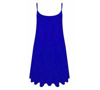 LUXE DIVA Women's Strappy Mini Dress - Sleeveless Flared Swing Vest Top | Printed/Plain Girls Cami Dress | Plus Size 8-26 | Summer Beach & Party Wear Royal Blue