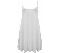 LUXE DIVA Women's Strappy Mini Dress - Sleeveless Flared Swing Vest Top | Printed/Plain Girls Cami Dress | Plus Size 8-26 | Summer Beach & Party Wear White