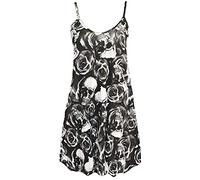 LUXE DIVA Women's Strappy Mini Dress - Sleeveless Flared Swing Vest Top | Printed/Plain Girls Cami Dress | Plus Size 8-26 | Summer Beach & Party Wear